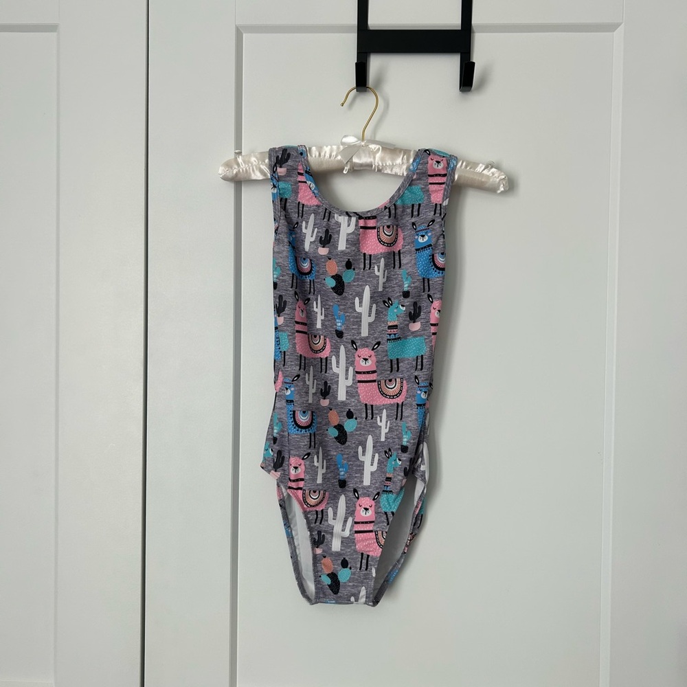 Destira Gray Cactus and Llama Print Leotard Size AS